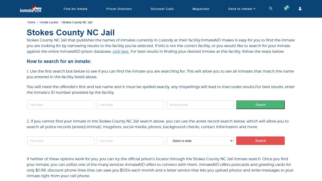 Stokes County NC Jail - InmateAid